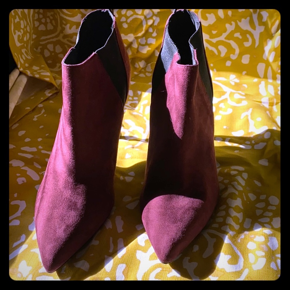 Burgundy ankle booties